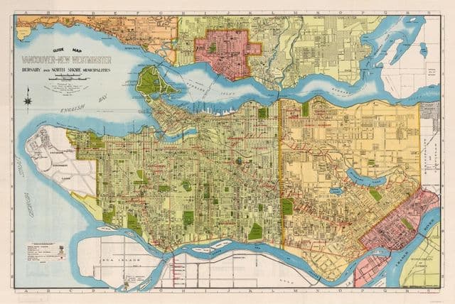 Vancouver historische kaart