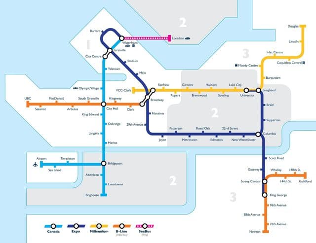 Vancouver transport kaart