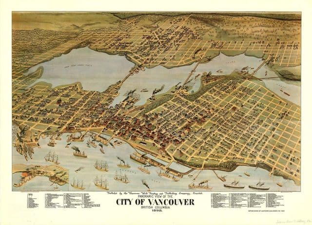 Antieke kaart van Vancouver