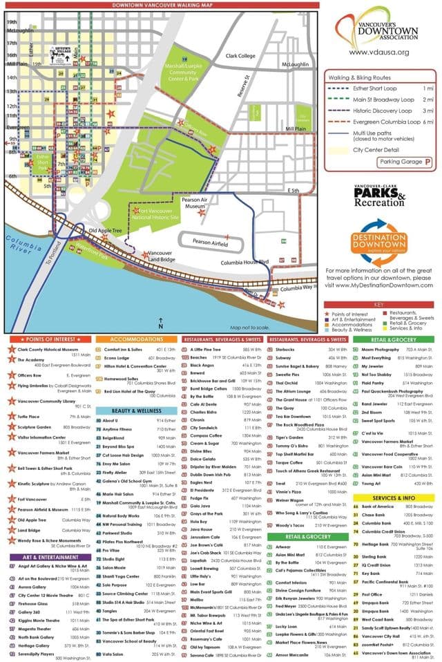 Vancouver wandeltochten kaart