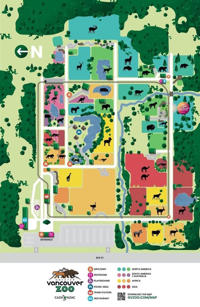 Vancouver dierentuin park plattegrond